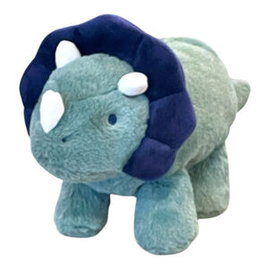Carters Just One You Dinosaur Triceratop Plush Dino Lovey Stuffed Toy Green Navy